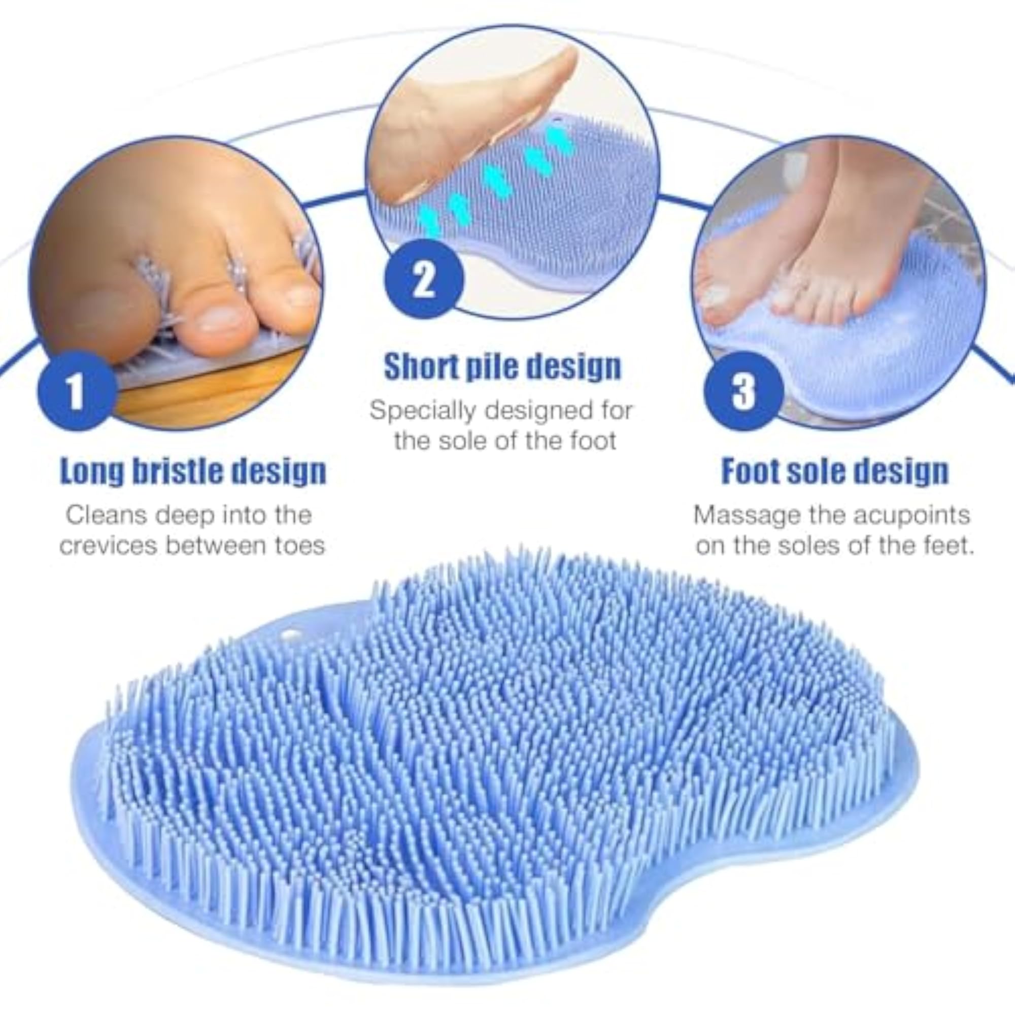 Shower Foot & Back Scrubber Mat with Suction Cups